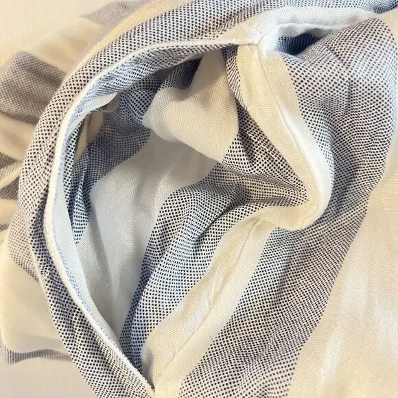 Japna Dress Womens SMALL Blue White Stripe Tie Waist Shirt Dress Short Sleeve - Picture 7 of 13